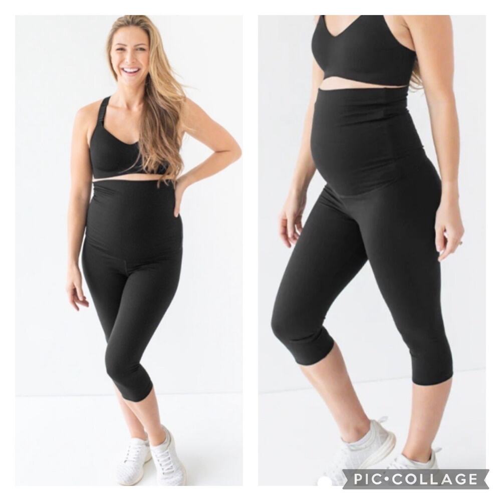 Kindred Bravely Black Maternity Capri Leggings